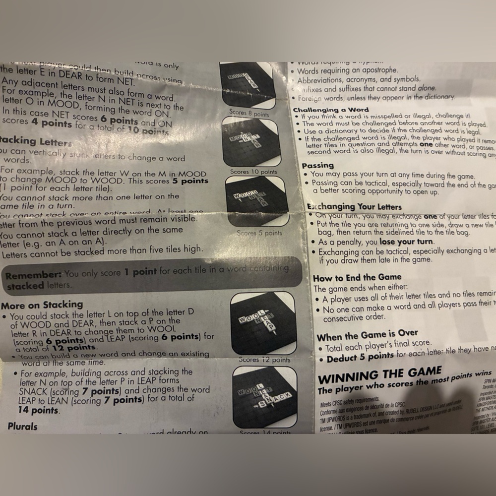 UPWORDS - Complete Game Set With Instructions - Picture 7 of 8